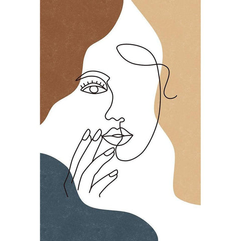 Curves III Black Modern Wood Framed Art Print with Double Matting by JJ Design House