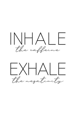 Inhale White Modern Wood Framed Art Print with Double Matting by JJ Design House