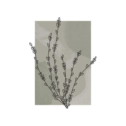 Sage Floral II Black Modern Wood Framed Art Print by JJ Design House