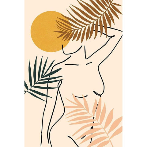 Botanical Babe White Modern Wood Framed Art Print by JJ Design House