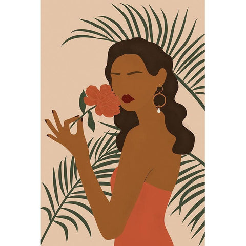 Botanical Babe III White Modern Wood Framed Art Print by JJ Design House