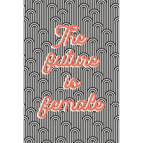 Future is Female Black Modern Wood Framed Art Print with Double Matting by JJ Design House