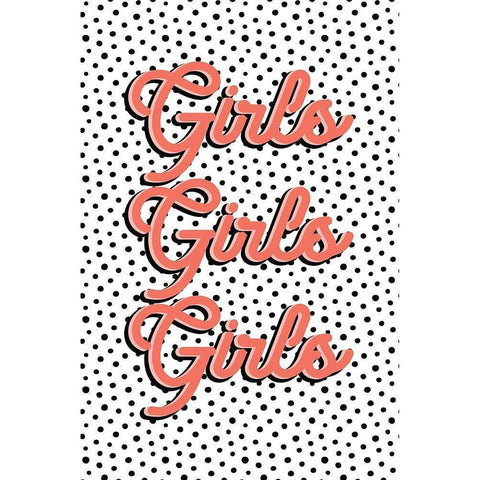 Girls Girls Girls White Modern Wood Framed Art Print by JJ Design House