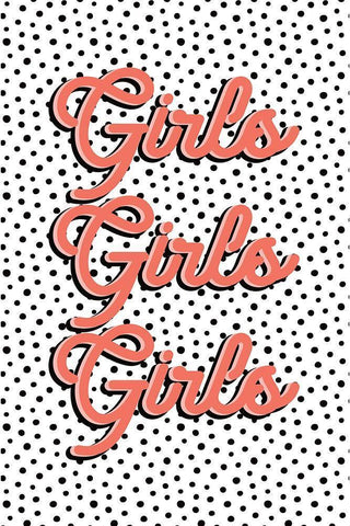 Girls Girls Girls White Modern Wood Framed Art Print with Double Matting by JJ Design House