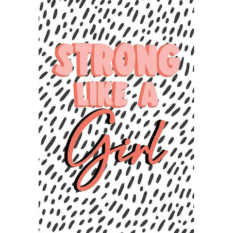 Strong Like a Girl Black Modern Wood Framed Art Print with Double Matting by JJ Design House