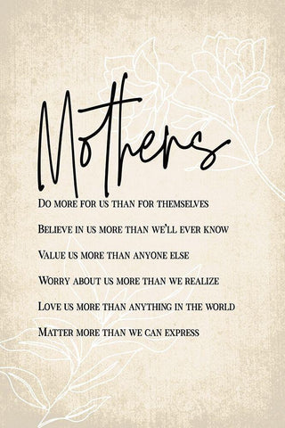 Mothers Are... White Modern Wood Framed Art Print with Double Matting by JJ Design House