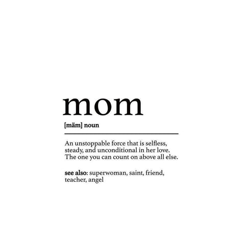 Mom Definition Black Modern Wood Framed Art Print by JJ Design House