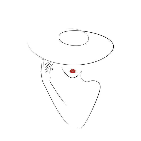 Hat Couture II White Modern Wood Framed Art Print by JJ Design House