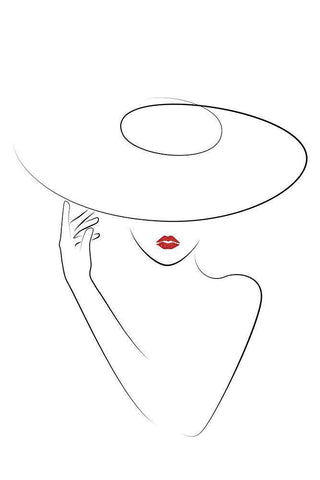 Hat Couture II Black Ornate Wood Framed Art Print with Double Matting by JJ Design House