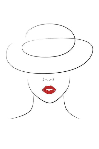 Hat Couture IV White Modern Wood Framed Art Print with Double Matting by JJ Design House
