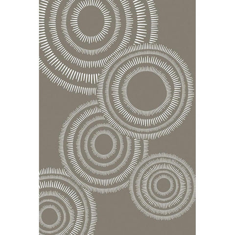 Abstract Circles Black Modern Wood Framed Art Print with Double Matting by JJ Design House