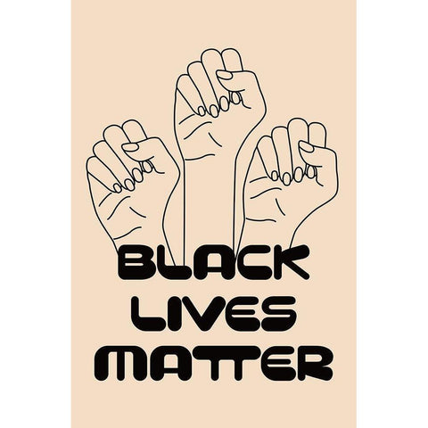 Black Lives Matter White Modern Wood Framed Art Print by JJ Design House