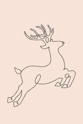 Reindeer Black Ornate Wood Framed Art Print with Double Matting by JJ Design House