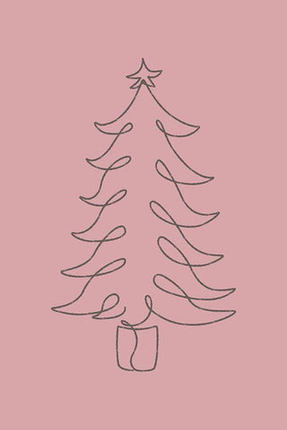 Christmas Tree Black Ornate Wood Framed Art Print with Double Matting by JJ Design House