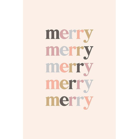 Merry   Gold Ornate Wood Framed Art Print with Double Matting by JJ Design House