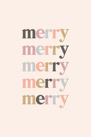 Merry   Black Ornate Wood Framed Art Print with Double Matting by JJ Design House