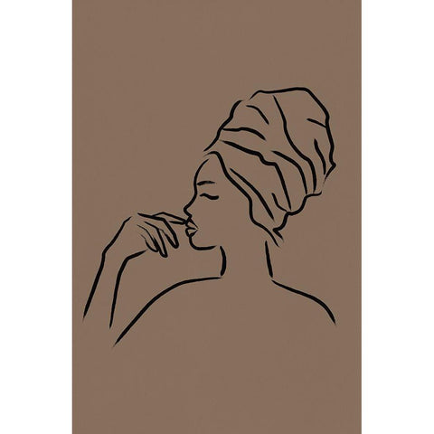 Contemplation Gold Ornate Wood Framed Art Print with Double Matting by JJ Design House