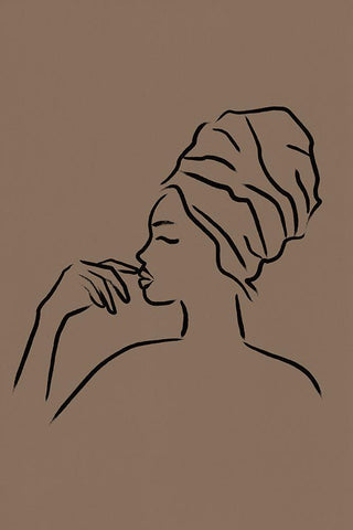 Contemplation White Modern Wood Framed Art Print with Double Matting by JJ Design House