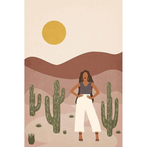 Desert Babe White Modern Wood Framed Art Print by JJ Design House