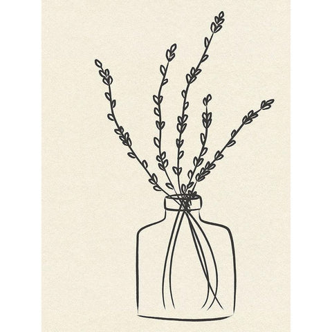 Flowers in Vase II Black Modern Wood Framed Art Print by JJ Design House