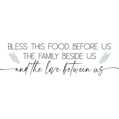 Bless This Family White Modern Wood Framed Art Print by JJ Design House