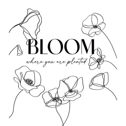 Bloom White Modern Wood Framed Art Print by JJ Design House