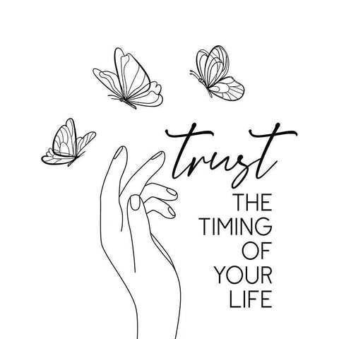Trust White Modern Wood Framed Art Print by JJ Design House