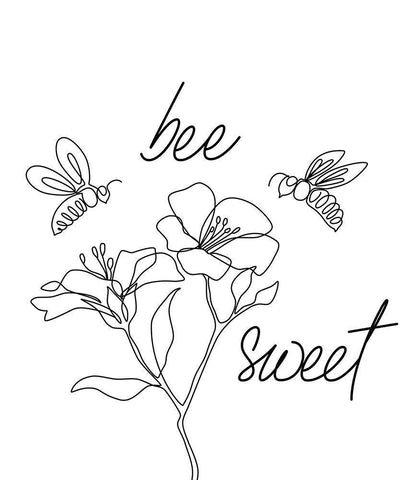 Bee Sweet Black Ornate Wood Framed Art Print with Double Matting by JJ Design House