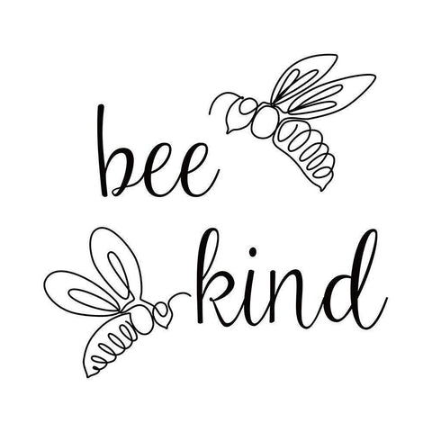 Bee Kind Black Modern Wood Framed Art Print with Double Matting by JJ Design House