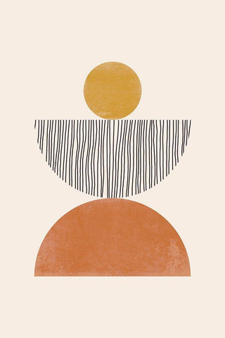 Midcentury Mod Black Ornate Wood Framed Art Print with Double Matting by JJ Design House