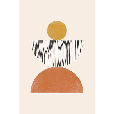 Midcentury Mod Gold Ornate Wood Framed Art Print with Double Matting by JJ Design House