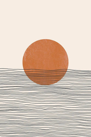 Midcentury Mod II Black Ornate Wood Framed Art Print with Double Matting by JJ Design House