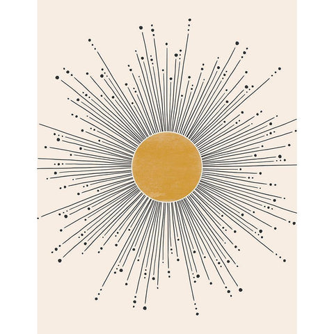 Midcentury Sun White Modern Wood Framed Art Print by JJ Design House