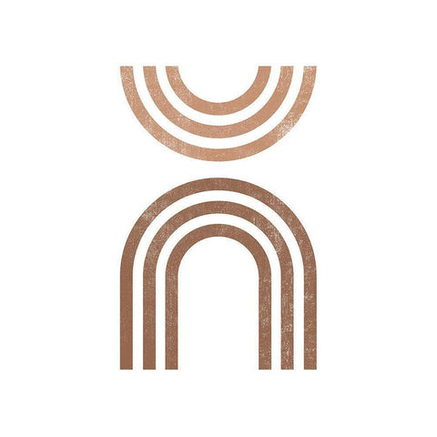 Geometric Rainbows White Modern Wood Framed Art Print by JJ Design House