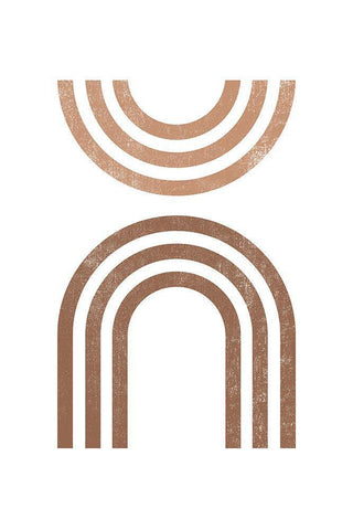 Geometric Rainbows Black Ornate Wood Framed Art Print with Double Matting by JJ Design House