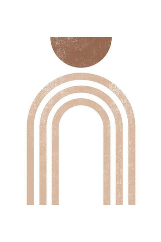 Geometric Rainbow White Modern Wood Framed Art Print with Double Matting by JJ Design House