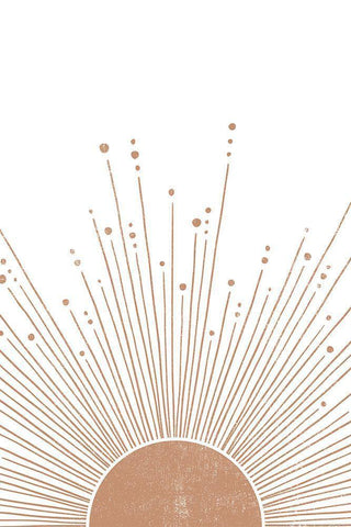 Sun Rays Black Ornate Wood Framed Art Print with Double Matting by JJ Design House