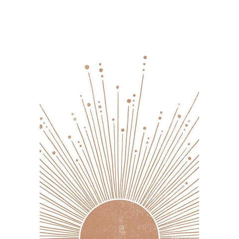 Sun Rays White Modern Wood Framed Art Print by JJ Design House