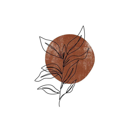 Flower Outline Black Modern Wood Framed Art Print by JJ Design House