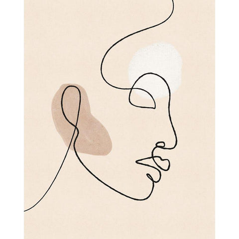 About Face White Modern Wood Framed Art Print by JJ Design House