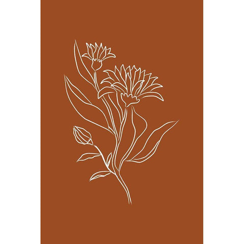 Orange Flower Black Modern Wood Framed Art Print by JJ Design House
