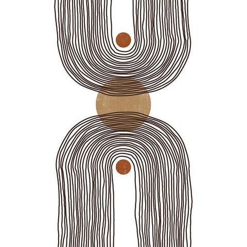 Rainbow Lines Gold Ornate Wood Framed Art Print with Double Matting by JJ Design House