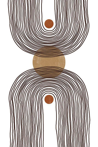 Rainbow Lines White Modern Wood Framed Art Print with Double Matting by JJ Design House