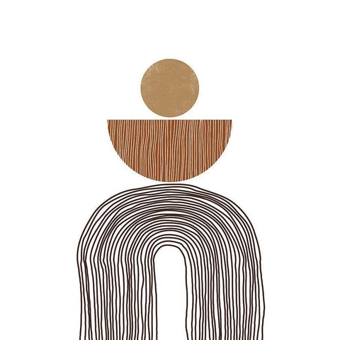 Rainbow Lines II Gold Ornate Wood Framed Art Print with Double Matting by JJ Design House