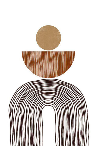 Rainbow Lines II White Modern Wood Framed Art Print with Double Matting by JJ Design House