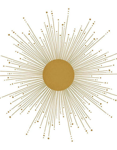 Sun Burst White Modern Wood Framed Art Print with Double Matting by JJ Design House