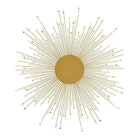 Sun Burst Gold Ornate Wood Framed Art Print with Double Matting by JJ Design House