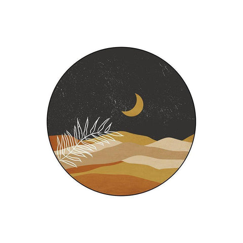 Mountain Moonrise Black Modern Wood Framed Art Print by JJ Design House