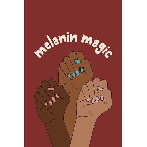 Melanin Magic White Modern Wood Framed Art Print by JJ Design House