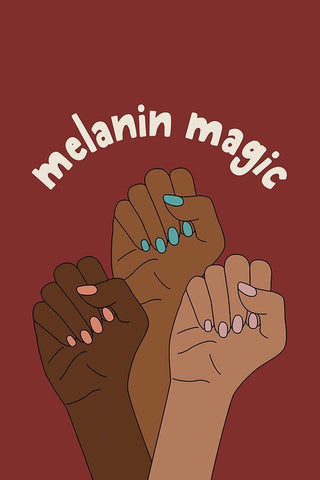 Melanin Magic White Modern Wood Framed Art Print with Double Matting by JJ Design House